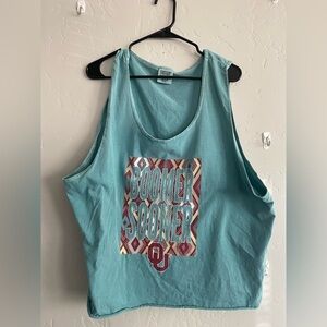 OU teal tank top